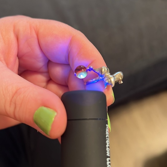 Vintage Amber bead dachshund sterling silver ring Size 8.5 - Picture 2 of 8